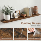 FLYJOE Floating Shelves for Wall, 72 Inch Floating Shelves Set of 2, Kitchen - Image 4