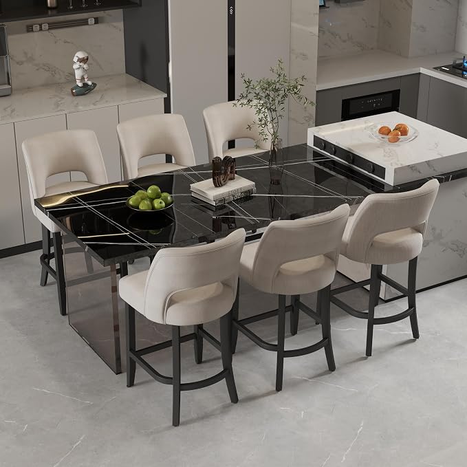 VKNOW Bar Stools Set of 6, Modern Counter Stools by VKNOW
