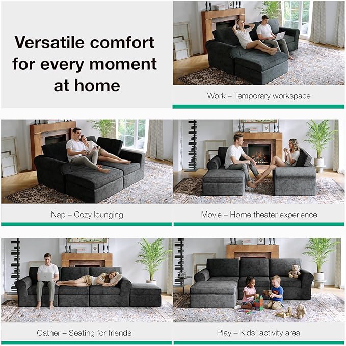 Novilla 108" Modular Sectional Sofa, Modular Sectional Couches - Image 4