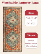 SERISSA 2x6 Washable Non Slip Boho Runner Rug - Image 6