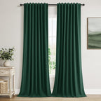 Dark Green 100% Blackout Curtains 108 Inch Length 2 Panels Set by Guken