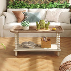 Function Home Farmhouse Coffee Table, 2-Tier Center Table - Image 5