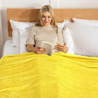 Exclusivo Mezcla Soft Waffle Fleece Bed Blanket Queen Size, Cozy Flannel - Image 4