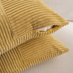 Fancy Homi 2 Packs Mustard Yellow Decorative Throw Pillow Covers 20x20 Inch - Image 4