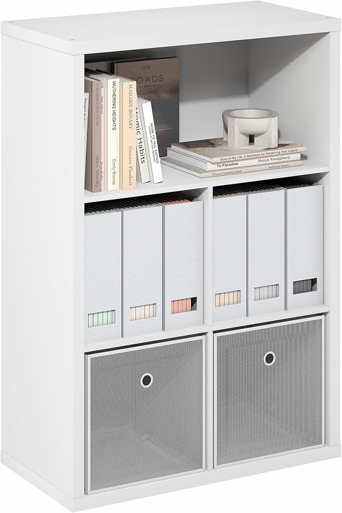 Furinno Cubicle Book Shelf, 5-Cube Bookshelf, Extra Thick Frame Cube Storage by Furinno-FitsYourSpaceFitsYourBudget