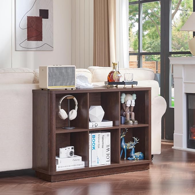 Joaxswe 6 Cube Storage Bookcase, Wood Floor Standing 2-Tier Bookshelf - Image 6