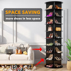 SpaceAid 9 Tier Rotating Shoe Rack Tower, Spinning Shoe Display Lazy Susan - Image 3