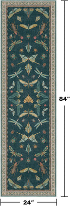 Washable 2x7 Kitchen Sink Runner Rug, Teal Boho Bathroom Carpet - Image 2
