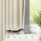 Burlap Curtains 90 Inches Long for Bedroom 2 Panel 100 Percent Blackout Linen - Image 5