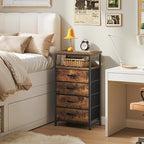 Huuger Night Stand with Charging Station, 4 Drawer Dresser - Image 2