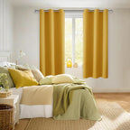 Blackout Curtains for Bedroom, Mustard Yellow 42 x 72 Inch 2 Panels | Light - Image 6