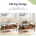 VECELO Wood Lift Top Coffee Table - Image 4