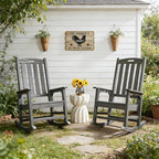 Psilvam Outdoor Rocking Chair, Poly Lumber Oversized Rocking Chair - Image 2