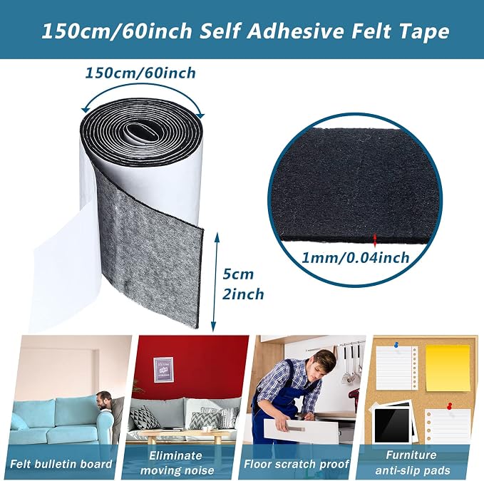 Shappy 2 Packs 120 x 2 x 0.04 Inch Felt Strips - Image 2