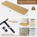 fuqing Floating Shelves for Wall, Wall Mounted Wood Floating Shelf - Image 3
