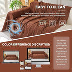 DREAMINGO Chocolate Brown Couch Cover Chenille Sofa Covers - Image 6