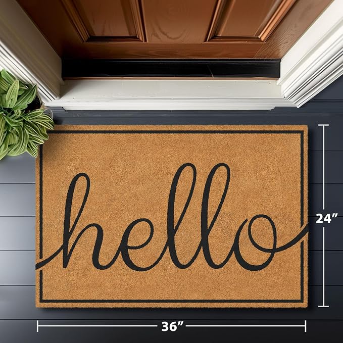 Barnyard Designs Natural Coco Coir Non-Slip Doormat | Heavy-Duty Welcome Mat - Image 3