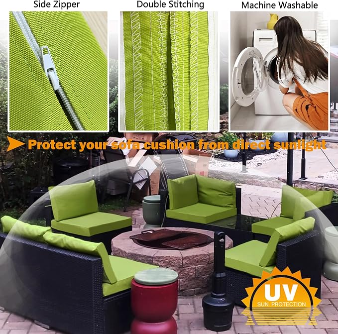 Sqodok Outdoor Cushion Covers 18x18 inch, Wicker Chair - Image 4