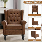 Pia Ricco Set of 2 Mid-Century Modern Wingback Accent Chairs - Image 3