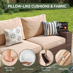Aoxun Patio Fruniture Sets, Wicker Outdoor Patio Furniture Set - Image 3