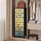 Furnulem Tall 6 Drawers Dresser, Vintage Storage Organizer Unit - Image 5