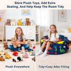 Lukeight Dinosaur Stuffed Animals Storage Bean Bag Chair Cover - Image 6
