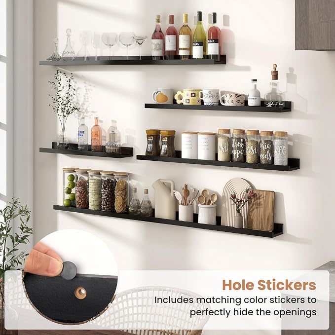 Fun Memories Picture Ledge Shelves Set of 2, 36 Inch Rustic Wall Mounted - Image 5