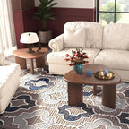 Honyee Nesting Coffee Table Set of 2, Modern Walnut Wood Veneer Coffee Table - Image 2