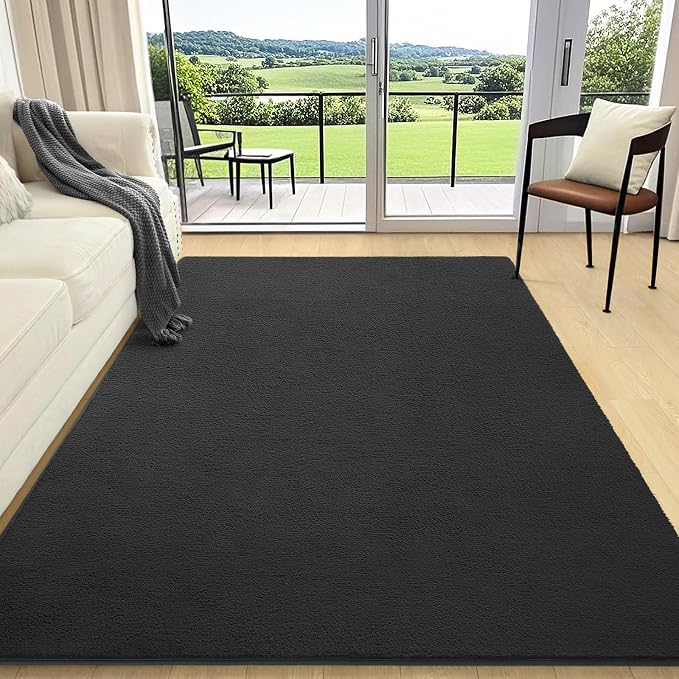 5x7 Area Rugs for Living Room Non Slip Dorm Bedroom Rug, Dark Grey | Modern by AROGANAREARUG