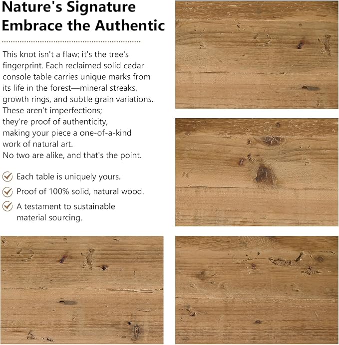 Reclaimed Solid Wood Console Table - Image 8