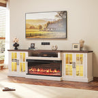 87" Farmhouse TV Stand with 36" Fireplace by Nordivale