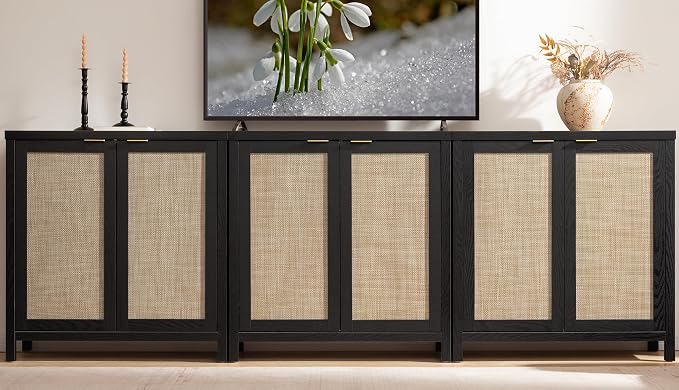SICOTAS Rattan Sideboard Buffet Storage Cabinet - Image 10
