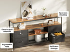 Huuger TV Stand Dresser with Power Outlets and LED Lights, 4 Drawers - Image 8