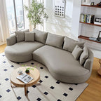 125'' Leather Curved Sofa Couch Sectional Sofa Couch by JJKFurniture-kevinplus