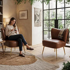 PU Leather Accent Chair Set of 2 - Image 3