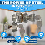 Mobile Home Door Knobs with Deadbolt – Exterior Front Door Lock Set of 2 - Image 3
