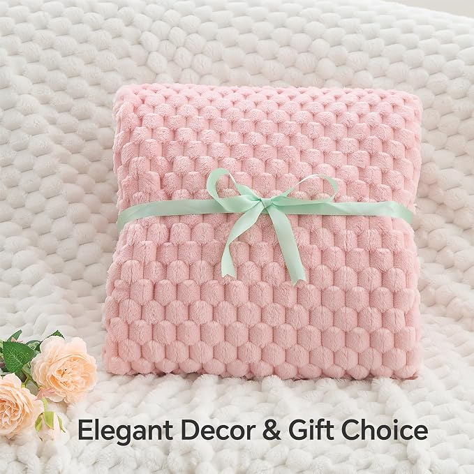 BEDELITE Pink King Blanket for Bed, Soft Cozy Gifts for Women, 108 * 90 | 3D - Image 3
