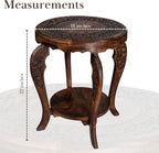 Farmhouse Round Accent End Table, Rustic Side Table Nightstands - Image 3