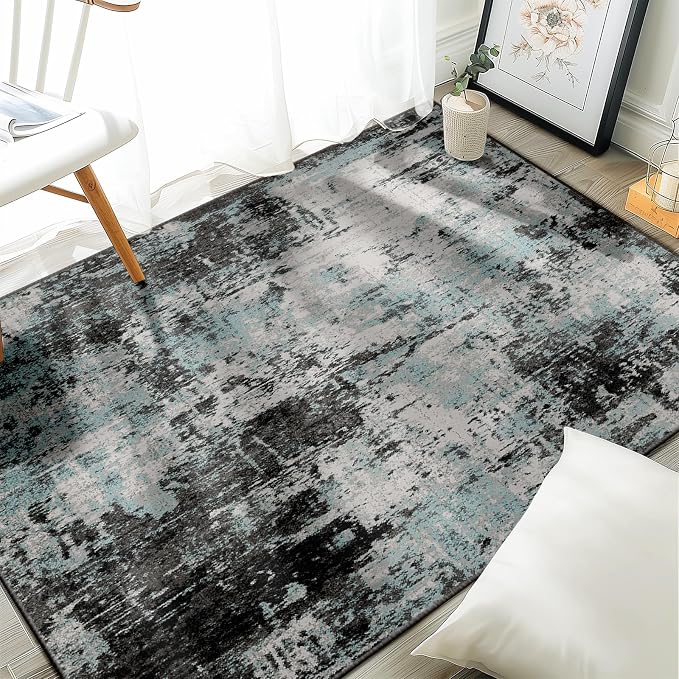 RELEANY Washable 4'x6' Abstract Area Rug by RELEANY