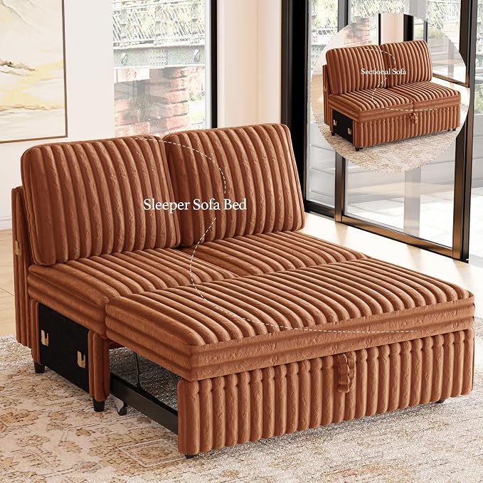 Belffin Corduroy Sleeper Sofa - Image 3