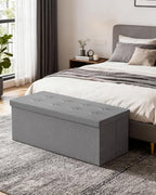 GLAXYFUR 43 Inches Folding Storage Ottoman Bench, Storage Chest, Footrest - Image 2