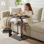 Faesun C Table End Table Adjustable Height, 360°Swivel TV Tray Table - Image 7