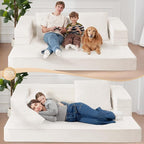Futon Sofa Bed with Pillow, 3-in-1 Sleeper Sofa Bed with Removable Cover - Image 6