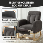 NIOIIKIT Modern Nursery Rocking Chair, Teddy Upholstered Rocking Chair - Image 6