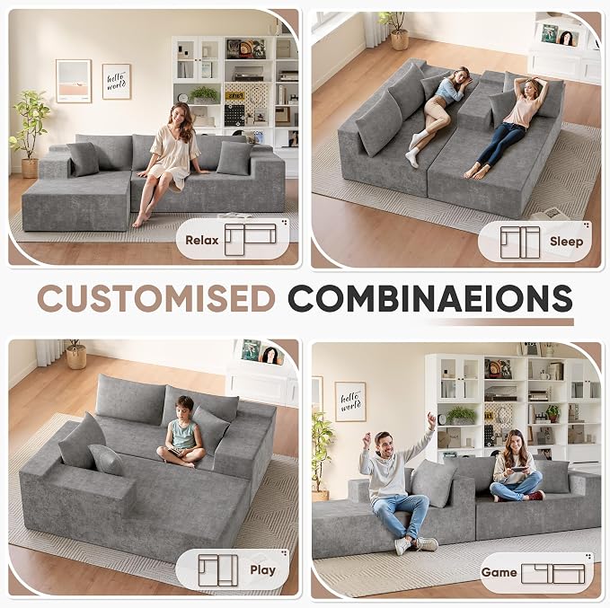 Homall 108" Modular Sectional Sofa, Boneless Couch - Image 4