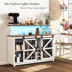 HOMCOM Farmhouse Coffee Bar Cabinet - Image 3