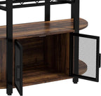 HOMCOM Wine Bar Cabinet with Charging Station and LED Lights, Industrial Liquor - Image 9