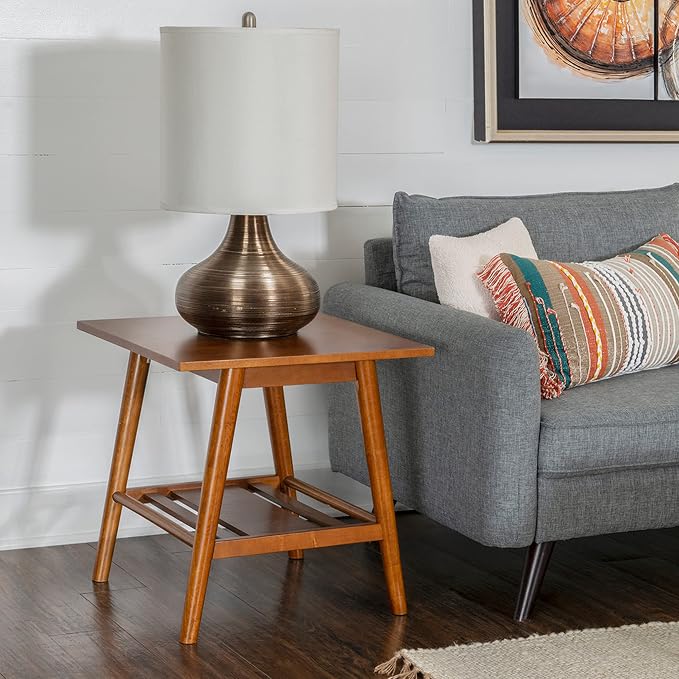 Linon Melissa Mid-Century Walnut End Table - Image 2