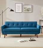 Tbfit 77.2" W Linen Sofa Couch, Mid Century Modern Decor Loveseat Couches - Image 6