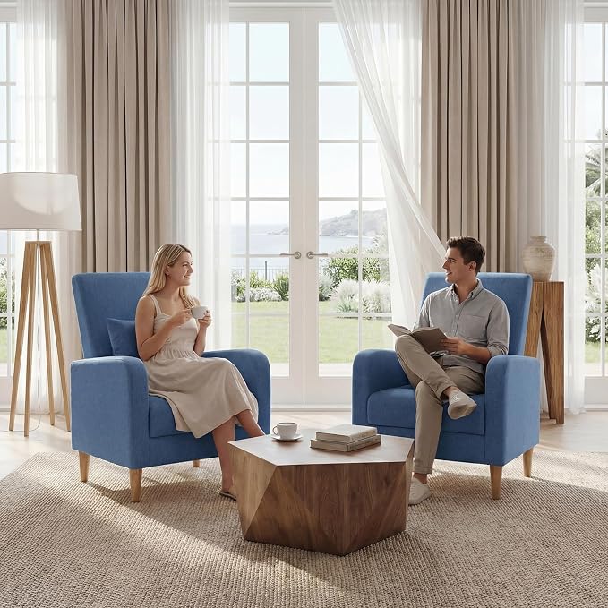 COLAMY Mid-Century Modern Upholstered Accent Chair - Image 9